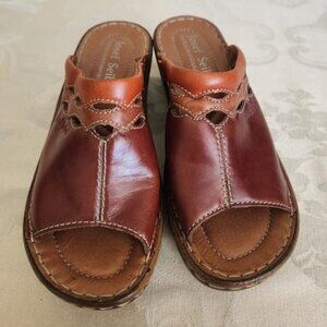 Women's Joseph Seibel Leather Sandals Open Toe Backless SZ.37 U.S. 6-6.5